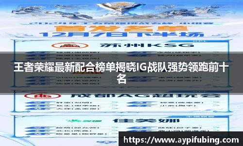 王者荣耀最新配合榜单揭晓IG战队强势领跑前十名