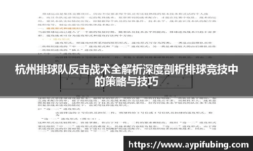 杭州排球队反击战术全解析深度剖析排球竞技中的策略与技巧